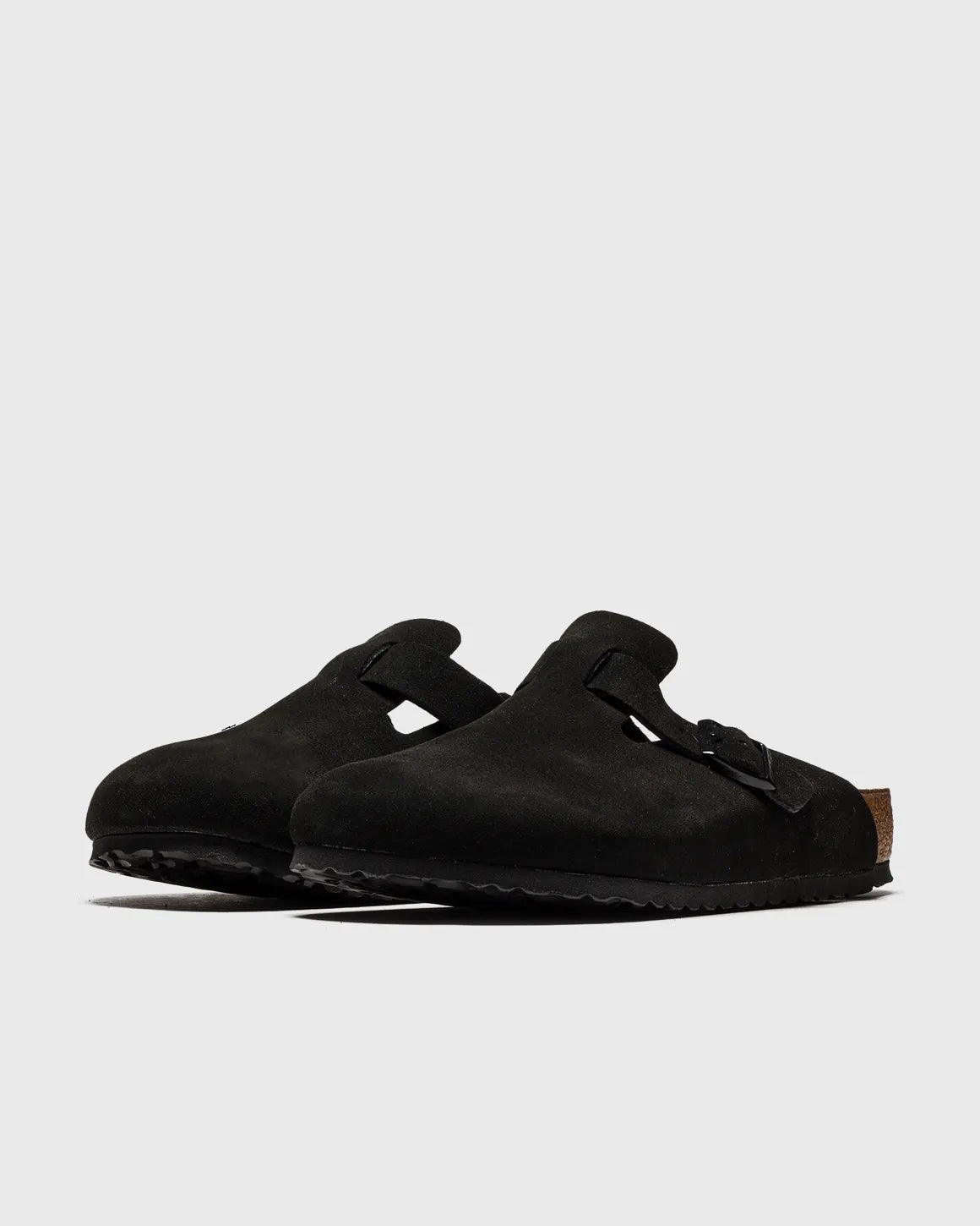 Black suede slippers