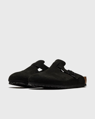 Black suede slippers